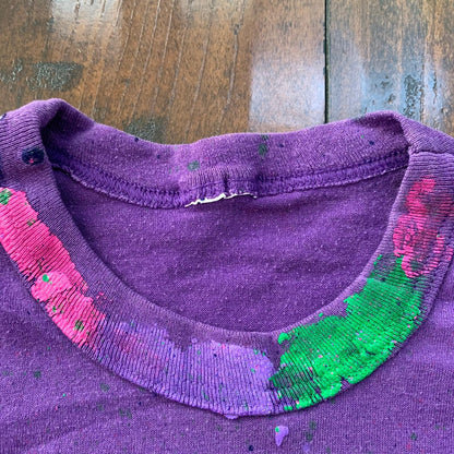 Womens Small Art Paint Vintage T Shirt Custom Painted Danny One Of One 80s 90s