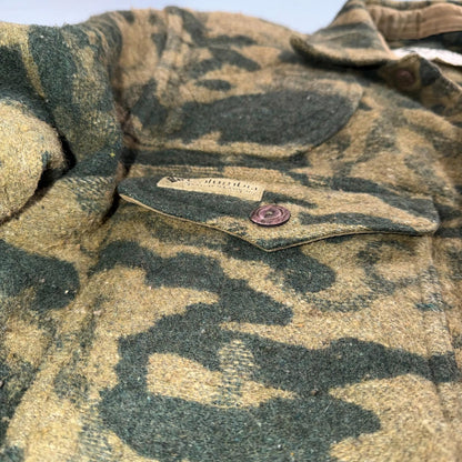 Columbia Gallatin Range Wool Blend Jacket Outfitter Brown Camo M Missing Buttons