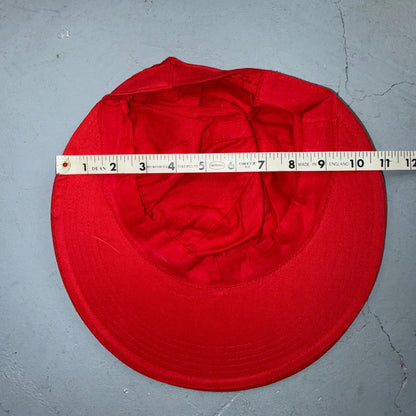 Women Hat Sun Fishing Hiking Boating Hat Red One Size Visor Brim VTG 80s