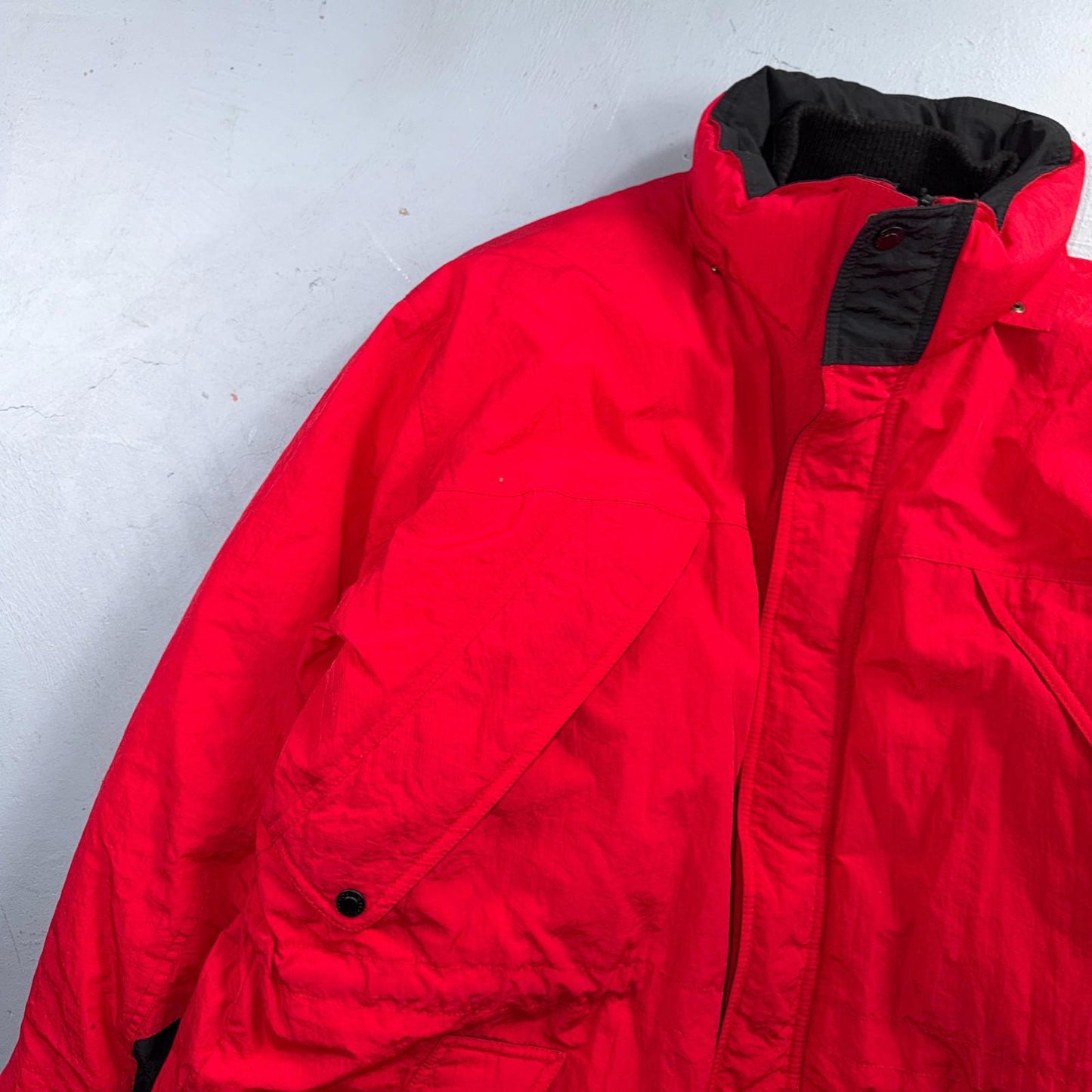 Vintage Marlboro Country Store Red Down Puffer Winter NO HOOD Jacket Men’s L