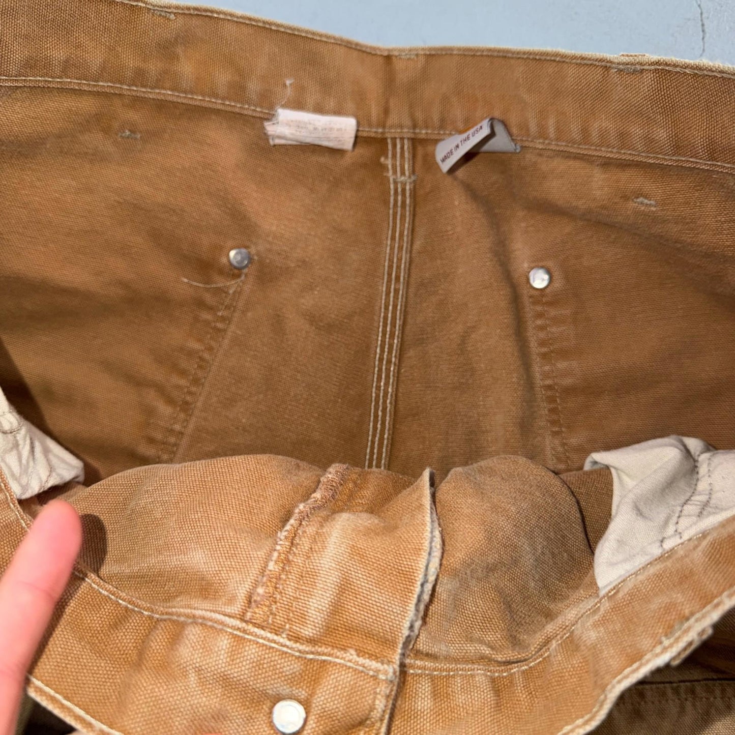 Carhartt VTG Double Knee Carpenter Pants B01 USA BRN Brown 38x30 Thrashed