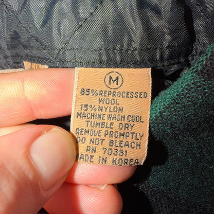 VTG Cabelas Shirt Mens M Buffalo Plaid Wool Blend Flannel Workwear Logger Green