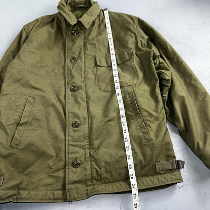 VTG 60s USN US Navy Military A-2 Intermediate Cold Weather Deck Jacket Stencil