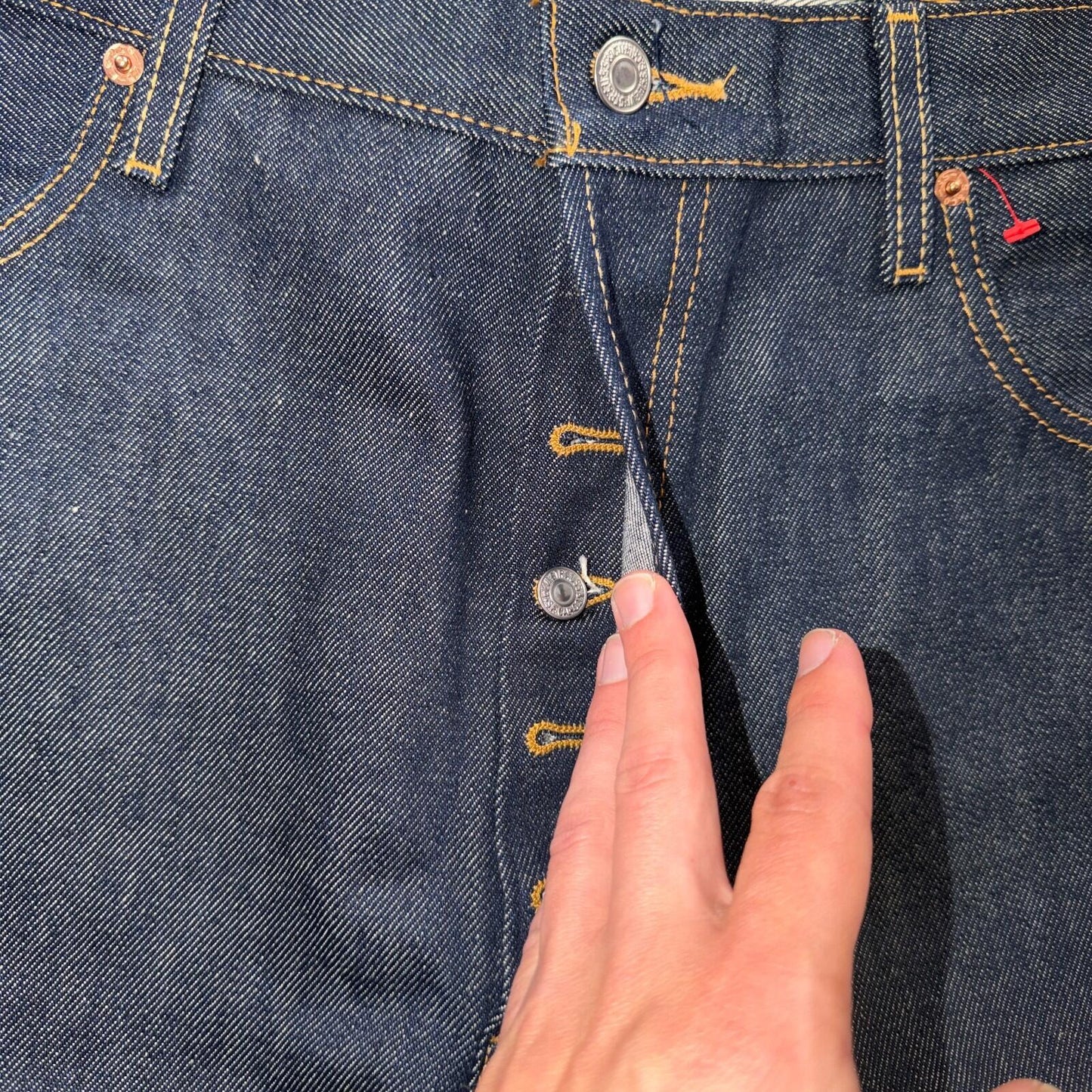 Levis 501 Vintage Y2K Deadstock XX Straight Leg Jeans Black Dark Wash 40x30