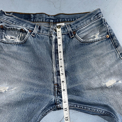 Levis 501 Vintage 90s Mexico Straight Leg Jeans Blue Light Wash 33x36 Act 31x31