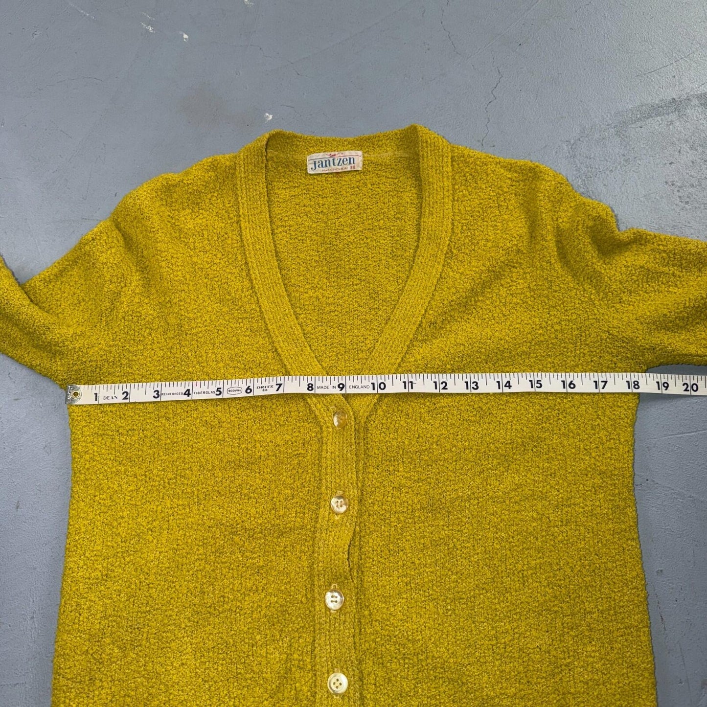 VTG 60s Jantzen Wool Cardigan Sweater 1960s 38 USA Mohair Campus Rockabilly