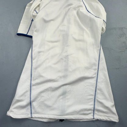Nike VTG Hoodie Jacket Women’s White Blue Size Medium Full Zip Hooded Logo