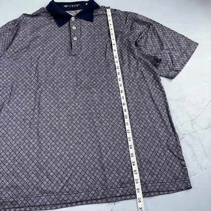 Joey Rodolfo 1879 Men's 2XL Short Sleeve Royal Blue Hokulia Striped Golf Shirt