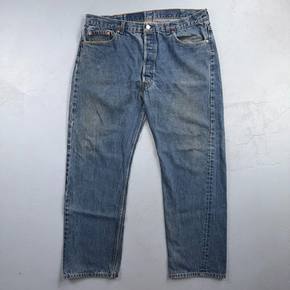 Levis 501 Vintage 80s USA XX Straight Leg Jeans Blue Light Wash 40x30 Act 37x28