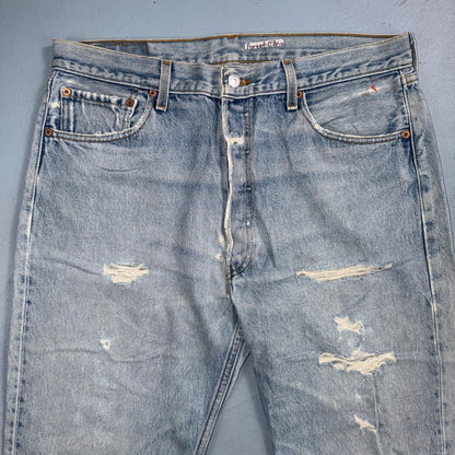 Levis 501 Vintage Y2K XX Straight Leg Jeans Blue Light Wash 36x30 Act 33x27