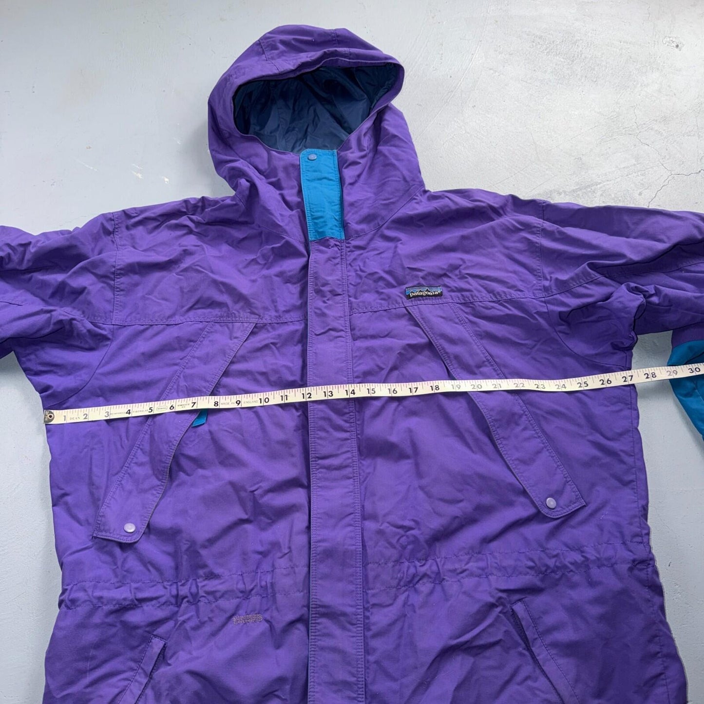 Patagonia VTG RARE 90s Hooded Zip Up Jacket Mens L Purple Rain Parka Wind