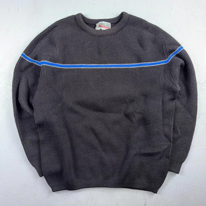 Montant Pull Wool Ski Sweater VTG 60s Blue Stripe Made in France Mens Rockabilly