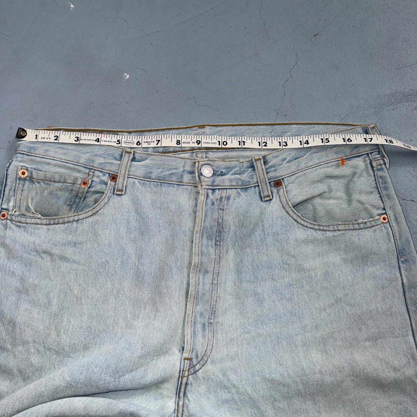 Levis 501 Vintage Y2K 90s XX Straight Leg Jeans Blue Light Wash 36x36 Act 35x32