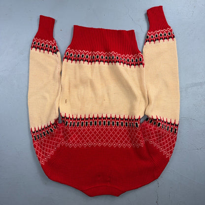 VTG 1950s Pilgrim Sportswear Wool Sweater Small Sears USA Ugly Christmas Novelty