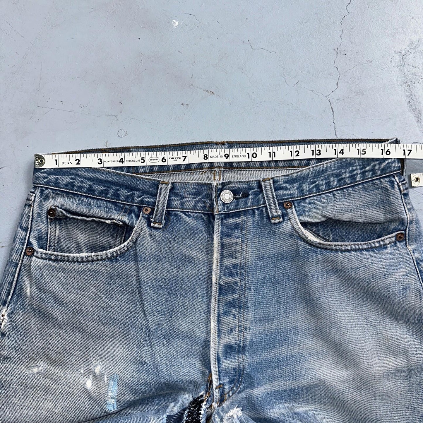 Levis 501 Vintage 80s Redline Selvedge USA XX Jeans Light Wash 36x36 Act 33x32