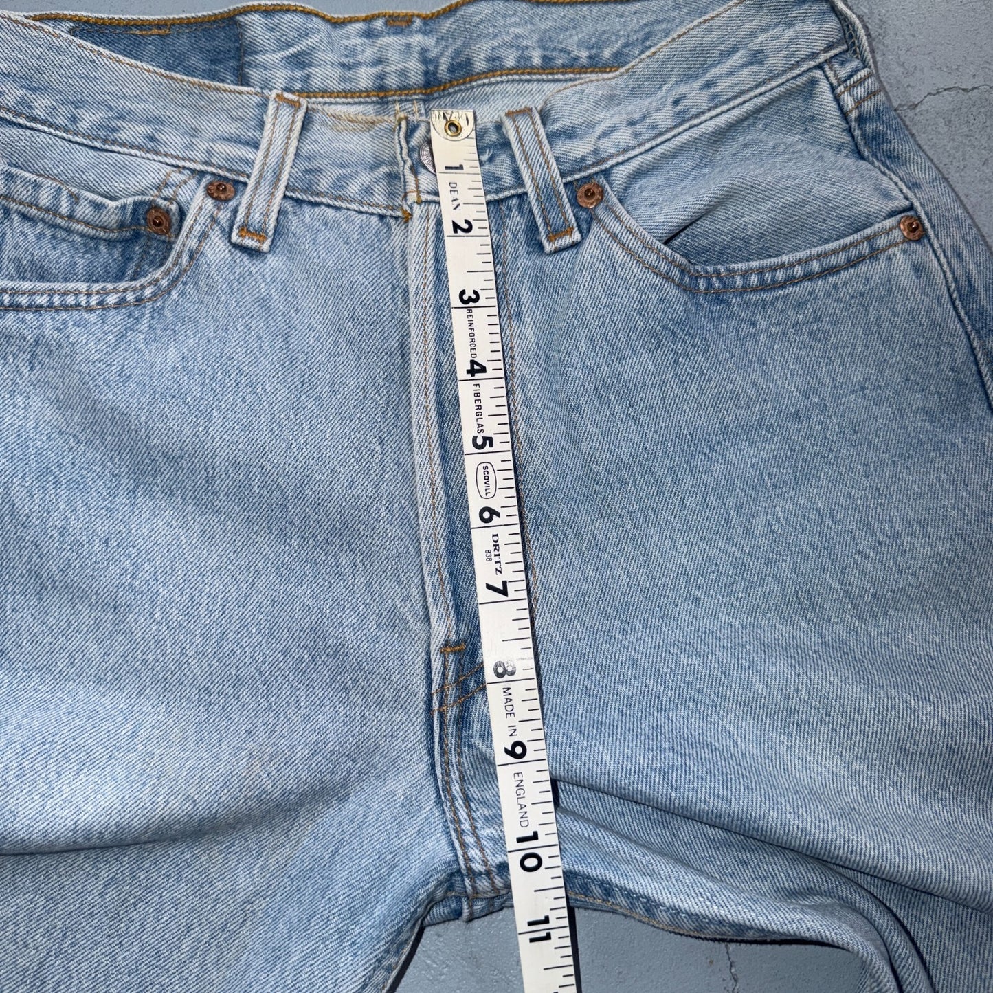 Levis 501 Vintage 90s USA XX Straight Leg Jeans Blue Light Wash 28x32 Act 26x31