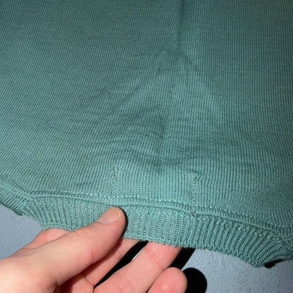 VTG 1940s 1950s Wool Pullover Sweater Rockabilly Mens V Neck Blue Columbia Knit