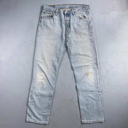 Levis 501 Vintage Y2K 90s XX Straight Leg Jeans Blue Light Wash 34x32 Act 33x31
