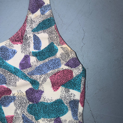 VTG 80s 90s The Body Co Leotard Biketard Women's M Soda Beach Summer Swim Suit