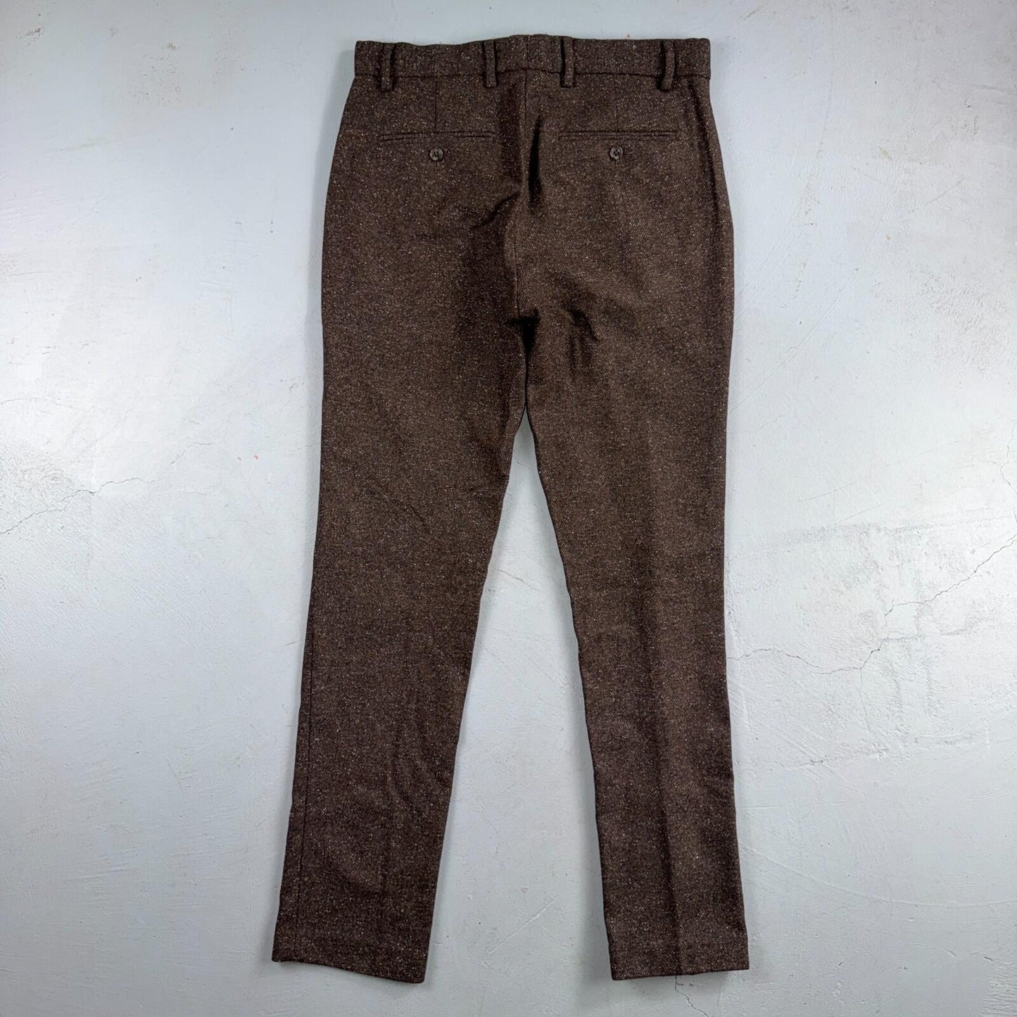 David Hart x GAP Brown Specked M Tweed Sport Coat Wool Silk Suit Pants 2PC 30x32