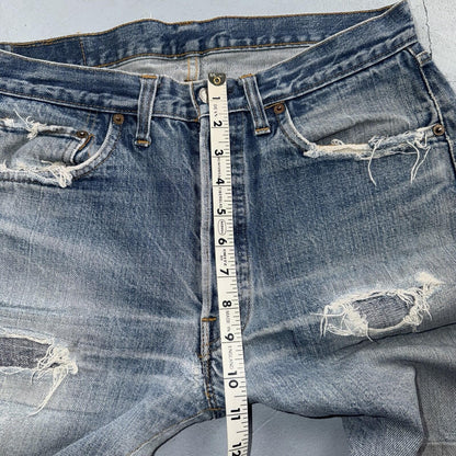 Levis 501 Vintage 70s SS Redline Selvedge USA XX Jeans Light Wash 32x28 Skinny