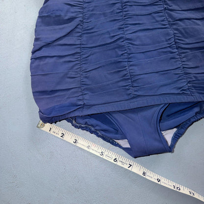 Alix Of Miami Rhinestone 1950s VTG Bathing Suit Swimsuit Hollywood Swim Wear Blu