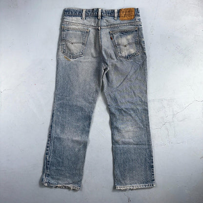 Levis 517 Vintage 80s USA Orange Tab Bootcut Flare Blue Worn Jeans Act 32x27