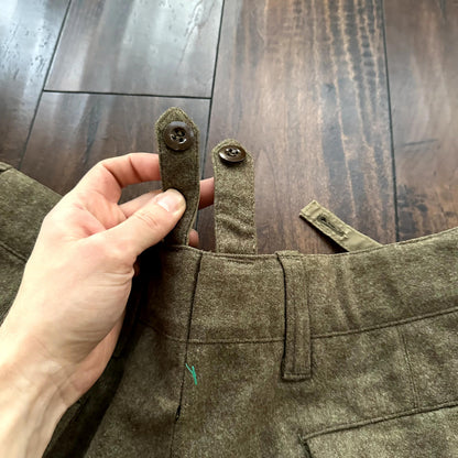 Vintage Sportra Arnstorf German Military Wool 60s 1960s Cargo p WWII Pants 33x28