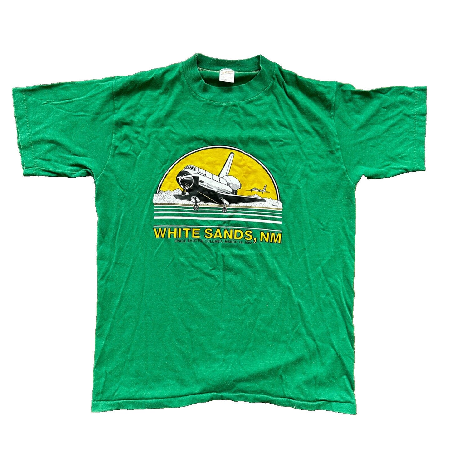 White Sands New Mexico Desert Vintage T Shirt 80s 1982 Space Shuttle Military