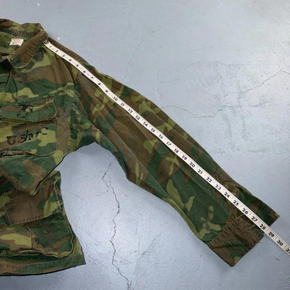 60s Vietnam Fatigue Rip Stop ERDL Jungle Camo USMC Jacket Slant Pocket 1960s