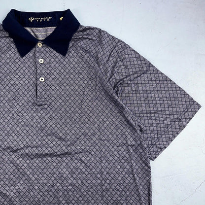 Joey Rodolfo 1879 Men's 2XL Short Sleeve Royal Blue Hokulia Striped Golf Shirt