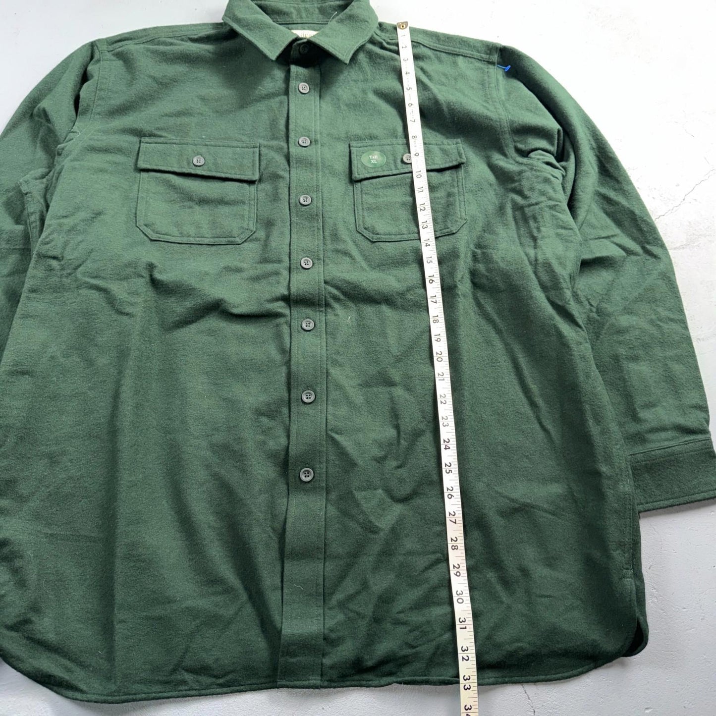 LL Bean VTG Mens XL Chamois Cloth Green Shirt Soft Cozy Flannel Cotton 90s