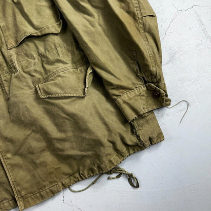 Vintage Military Jacket Green Button Up Vietnam Era 60s 70s M65 M1951 Parka