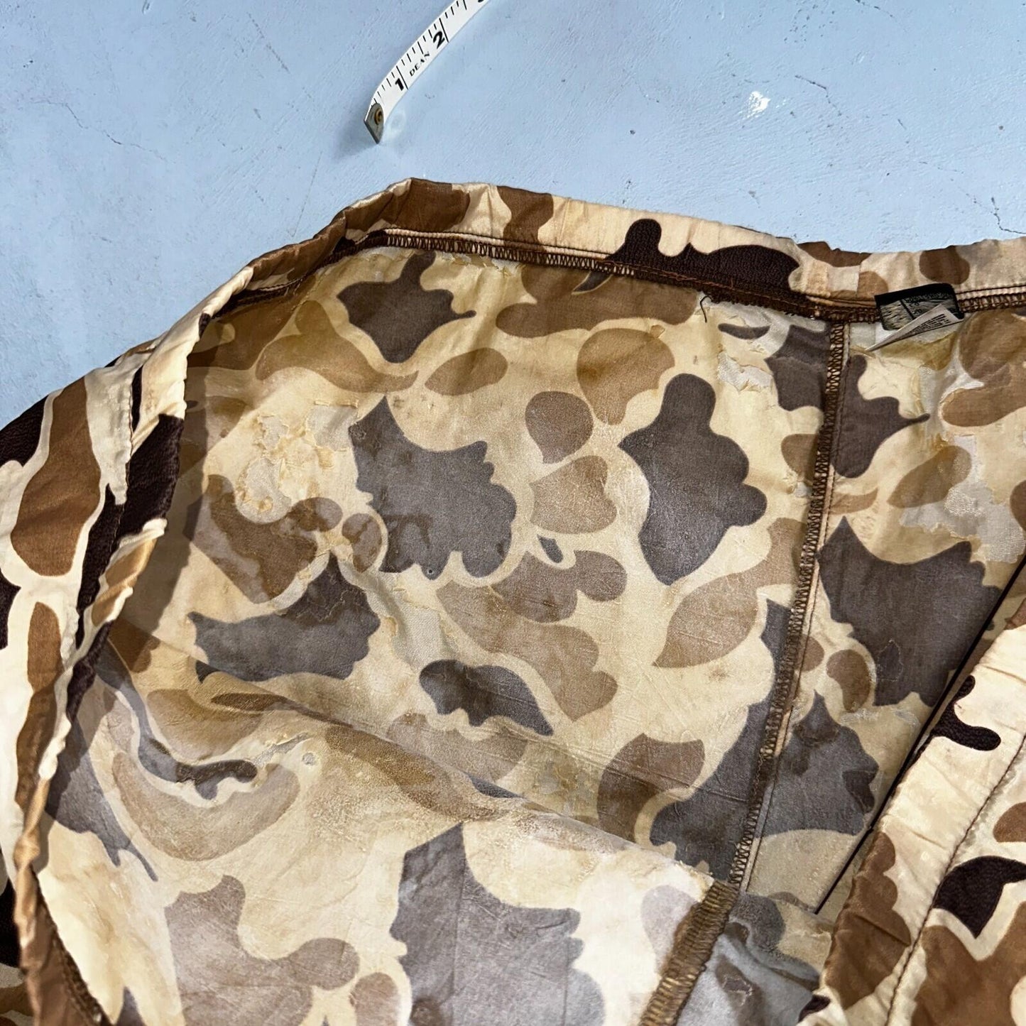 Columbia 1970s VTG Mens Size Large Duck Camo Nylon Rain Pants 70s Rare Black