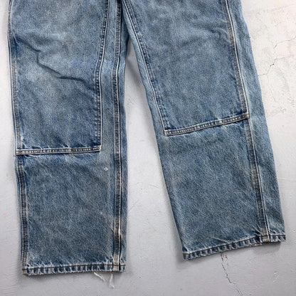 VTG Carhartt Men’s B73 DST 36x32 Double Knee Denim Jeans Workwear Thrashed