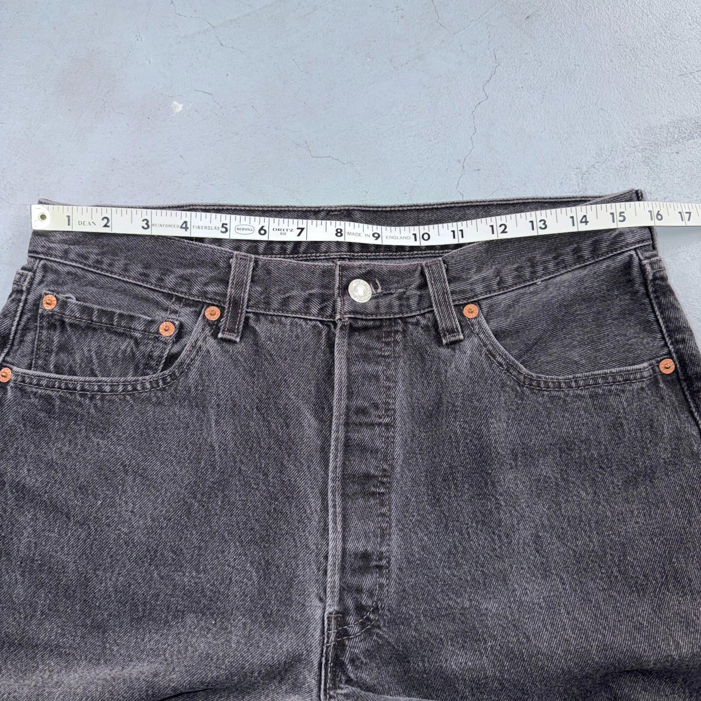 Levis 501 Vintage 90s USA XX Straight Leg Jeans Black Med Wash 34x34 Act 31x33