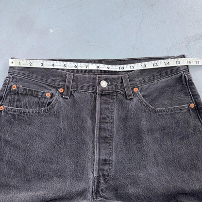 Levis 501 Vintage 90s USA XX Straight Leg Jeans Black Med Wash 34x34 Act 31x33