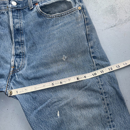 Levis 501 Vintage 80s USA XX Straight Leg Jeans Blue Light Wash 38x34 Act 35x30