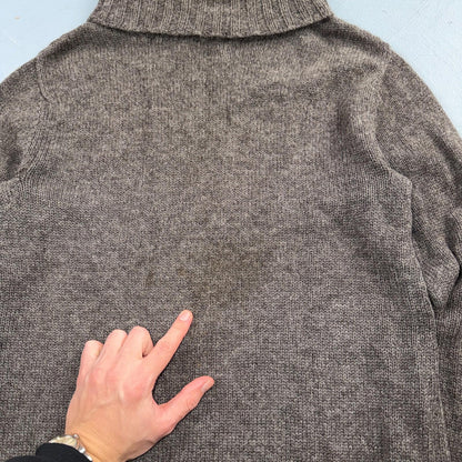 Eileen Fisher 100% Baby Alpaca Turtleneck Sweater Brown Size Small Luxury