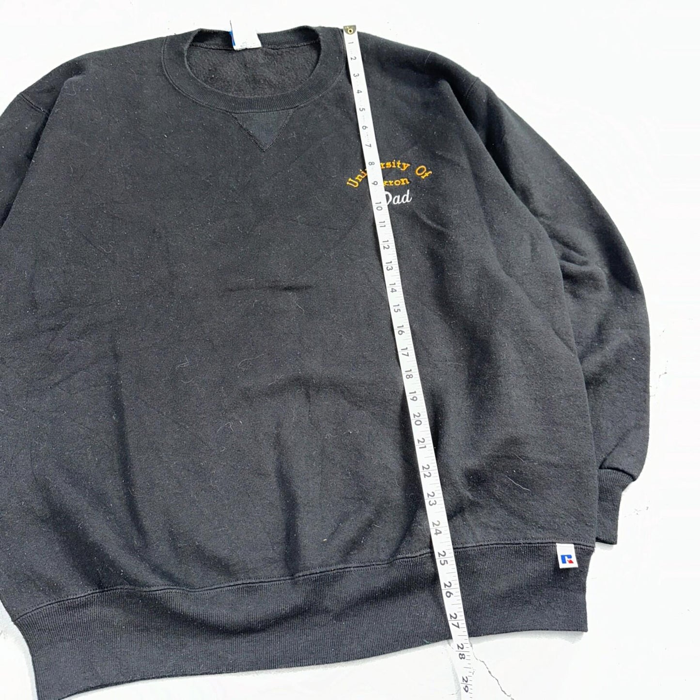 Russell Athletic 2XL Sweatshirt 90s VTG Crewneck USA Black Akron University Dad