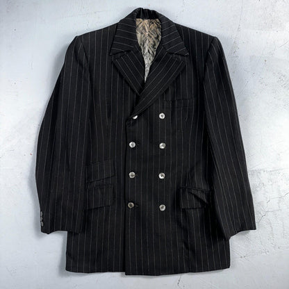 VTG Mens Suit 36 Double Breast 8 Button Jacket Sport Coat Rockabilly 50s Striped