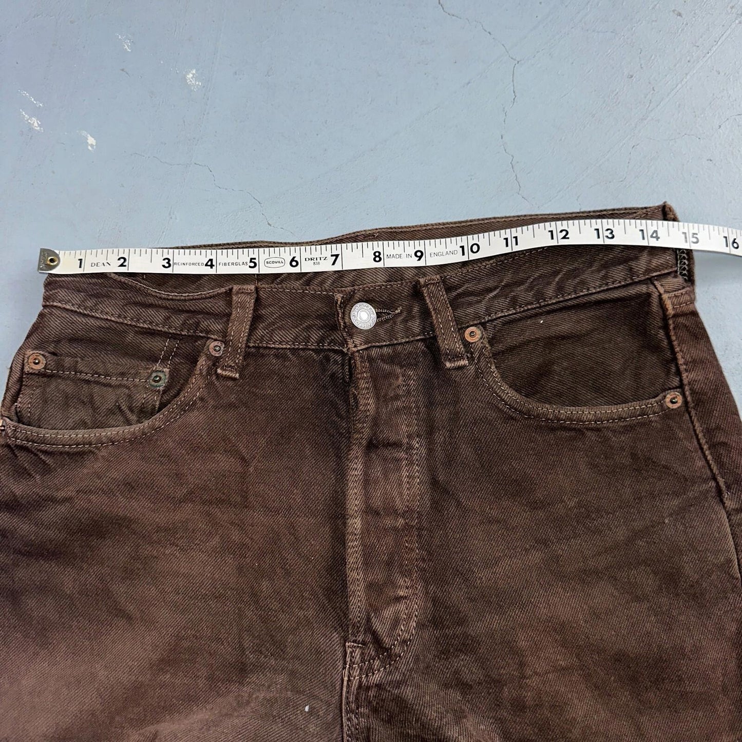 Levis 501 Vintage 90s USA XX Straight Leg Jeans Brown Dark Wash 29x32 Act 29x31