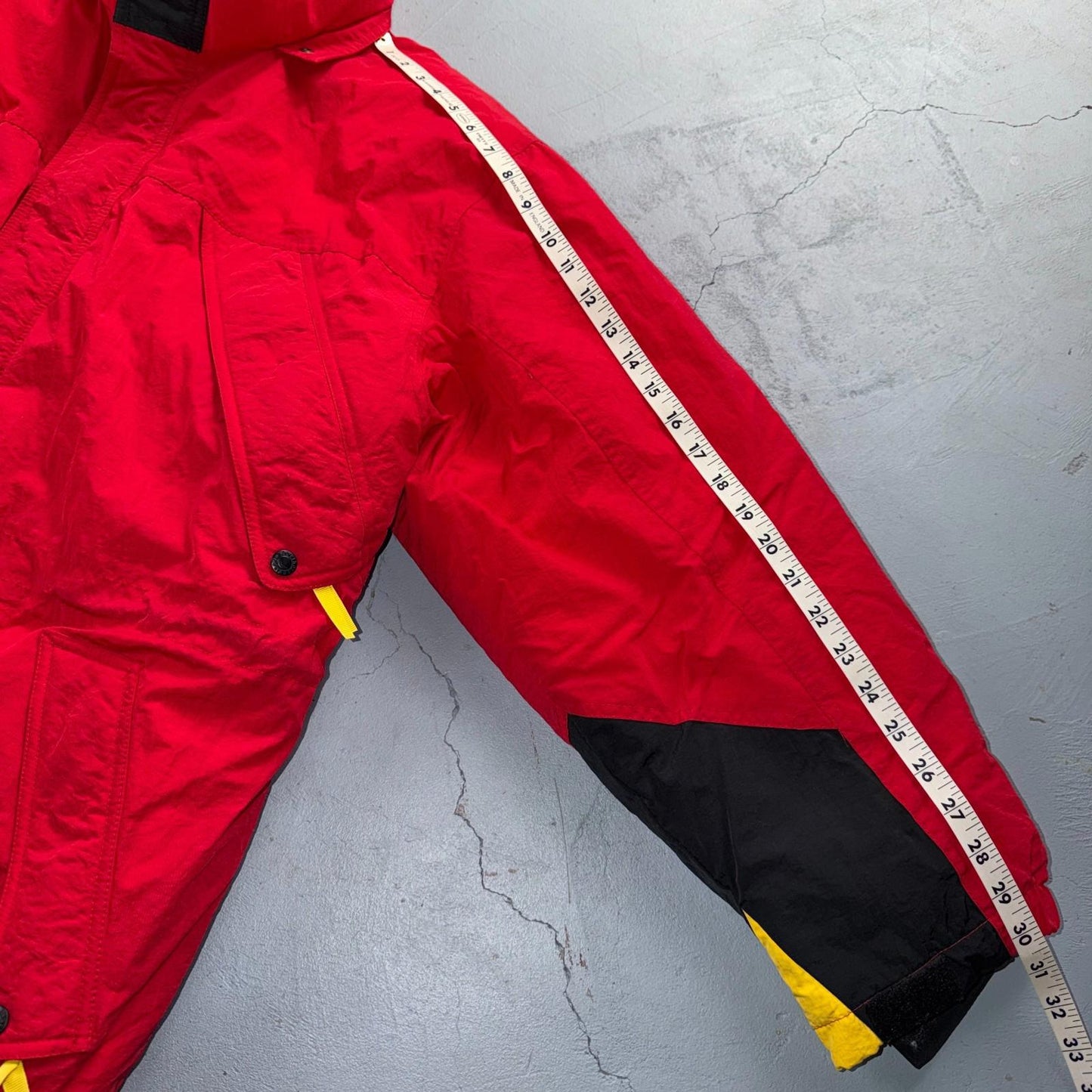 Vintage Marlboro Country Store Red Down Puffer Winter NO HOOD Jacket Men’s L