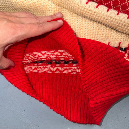 VTG 1950s Pilgrim Sportswear Wool Sweater Small Sears USA Ugly Christmas Novelty