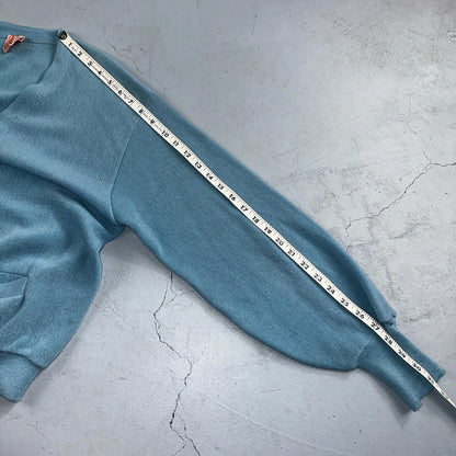 VTG Rare Pacific Scene Cardigan Sweater Solid Light Blue 80s RARE Ocean