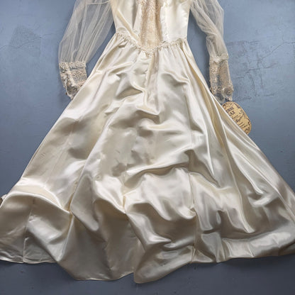Vintage NWT 1970s GUNNE SAX Lace Prairie Wedding Dress Size 7 Hippie Boho 70s
