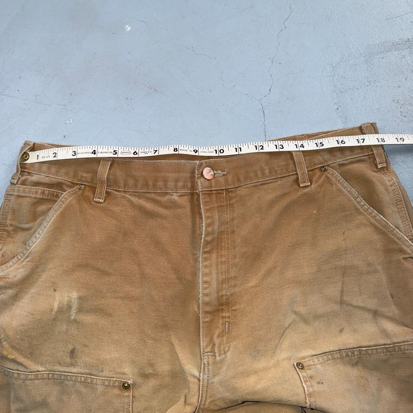 Carhartt VTG Double Knee Carpenter Pants B01 USA BRN Brown 36x28 Thrashed
