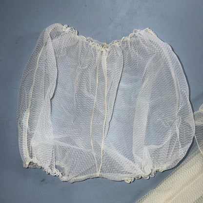 VTG 1950s 3PC Amourelle White Chiffon Slip Dress Robe Bottoms Set Sheer 50s Rare