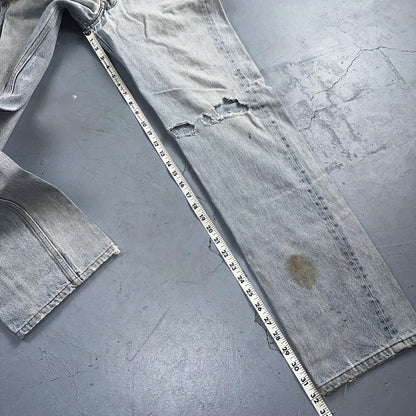 Levis 501 Vintage 90s USA XX Straight Leg Jeans Blue Light Wash 34x36 Act 31x32