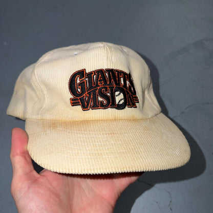 VTG Corduroy San Francisco Giants Snapback White Hat Cap Hat Giants Vision